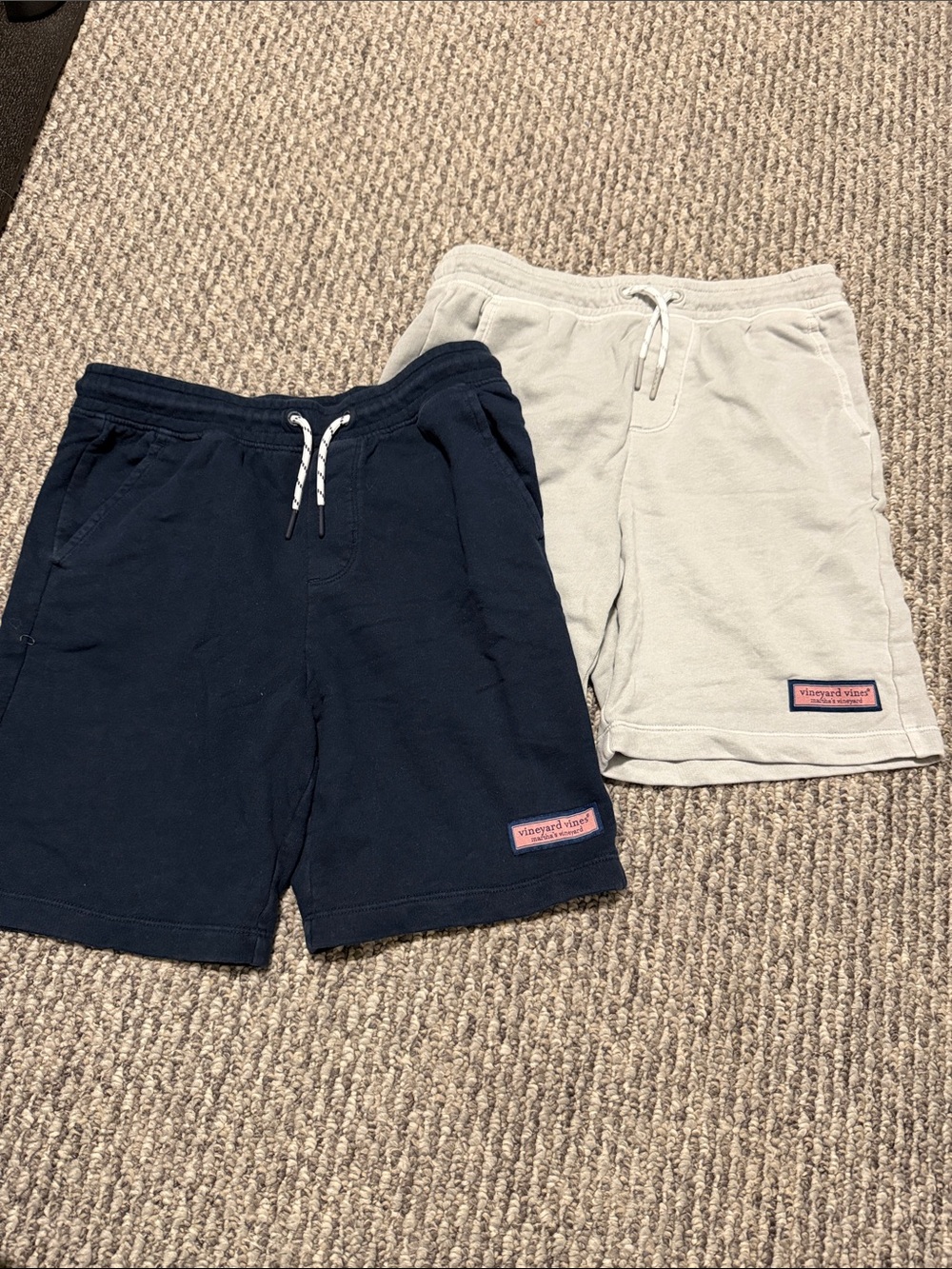 Vineyard Vines Boy’s Navy and Light Gray Cotton Drawstring Shorts